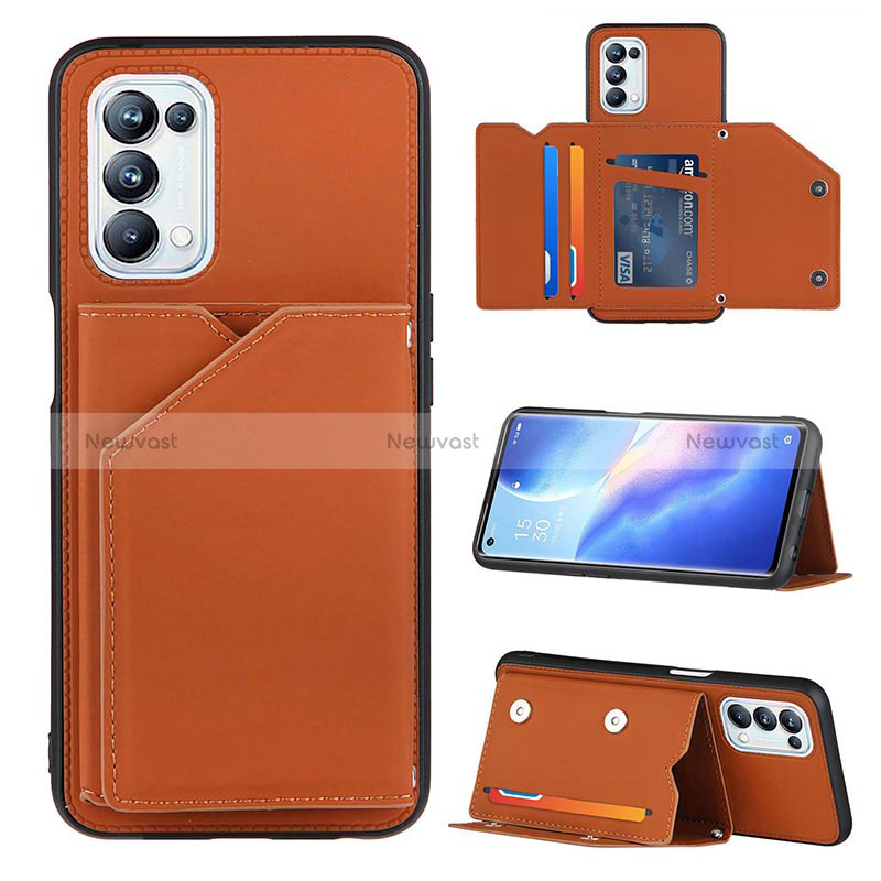 Soft Luxury Leather Snap On Case Cover Y01B for Oppo A74 5G