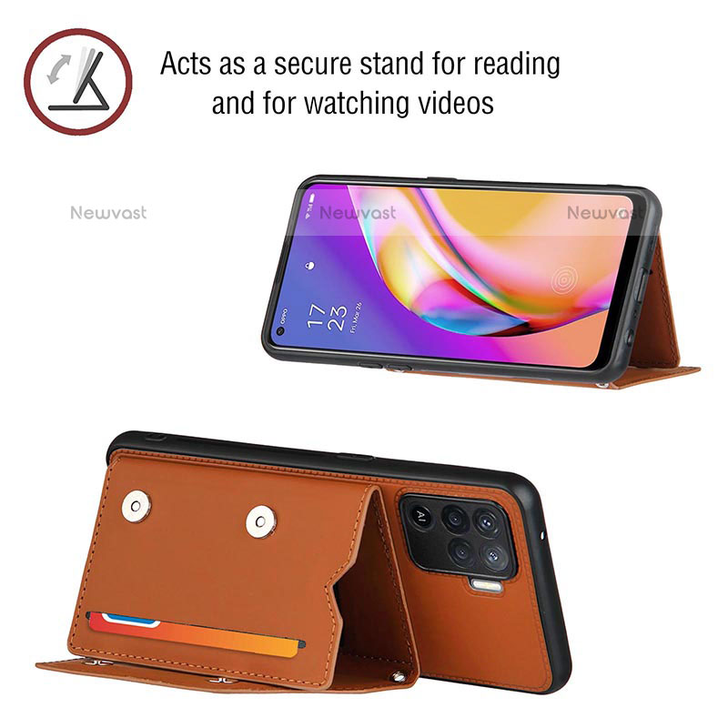 Soft Luxury Leather Snap On Case Cover Y01B for Oppo A94 4G