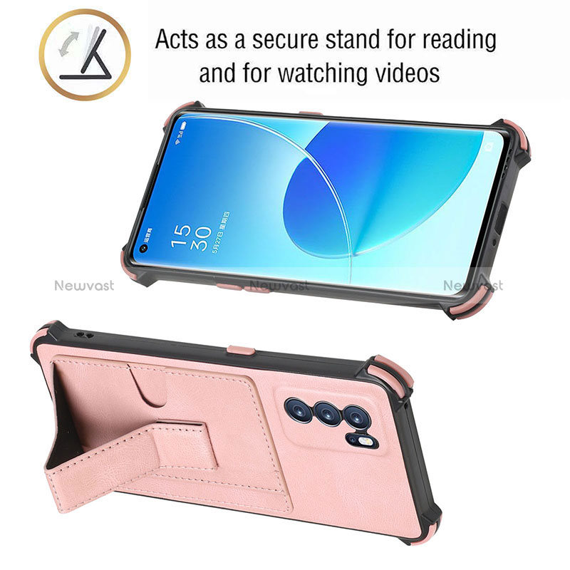 Soft Luxury Leather Snap On Case Cover Y01B for Oppo Reno6 Pro 5G India