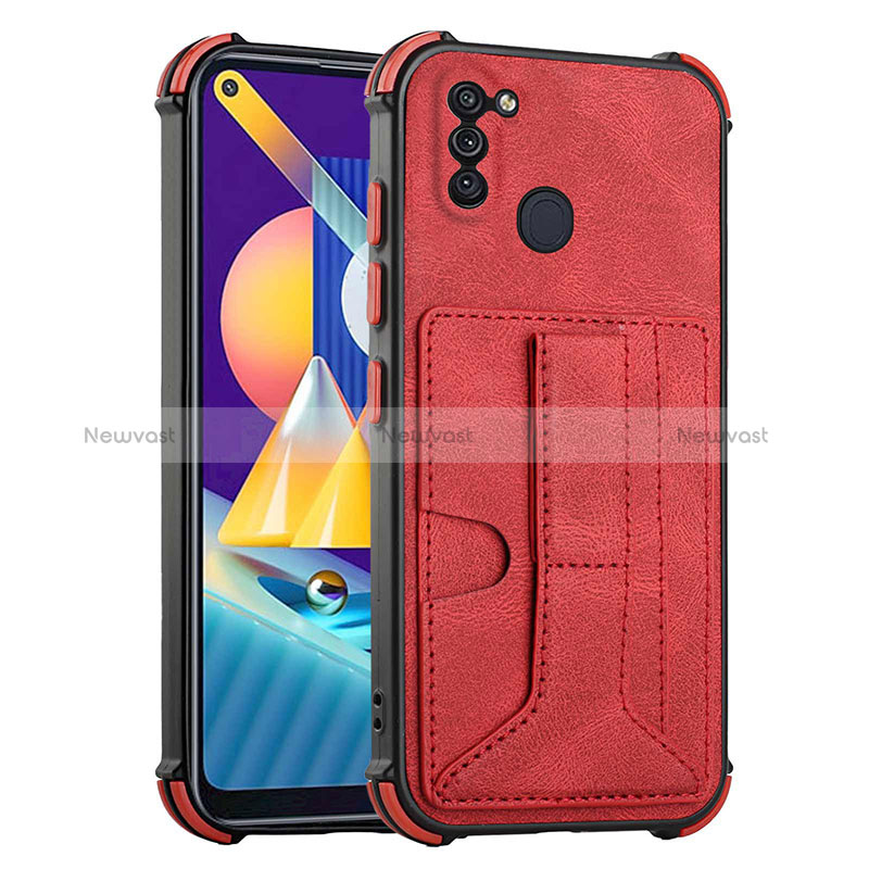 Soft Luxury Leather Snap On Case Cover Y01B for Samsung Galaxy A11 Red