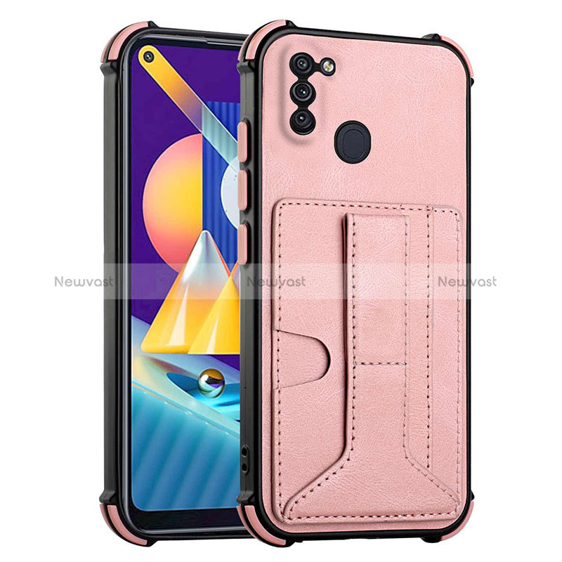 Soft Luxury Leather Snap On Case Cover Y01B for Samsung Galaxy A11 Rose Gold