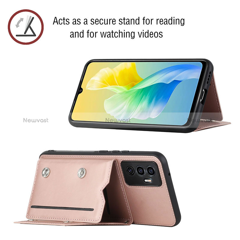 Soft Luxury Leather Snap On Case Cover Y01B for Vivo V23e 5G