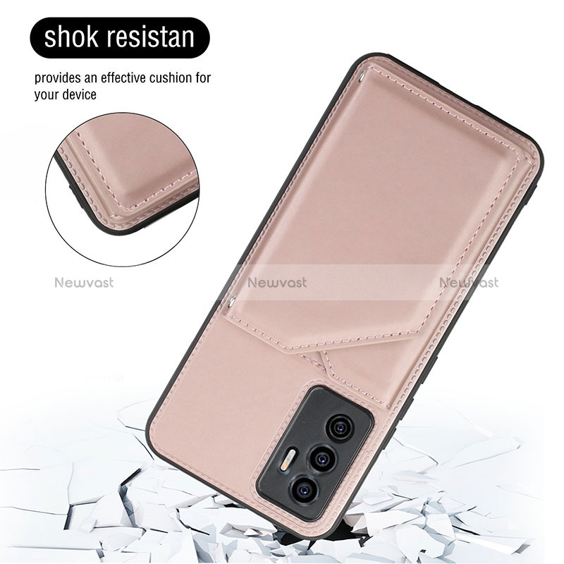 Soft Luxury Leather Snap On Case Cover Y01B for Vivo V23e 5G