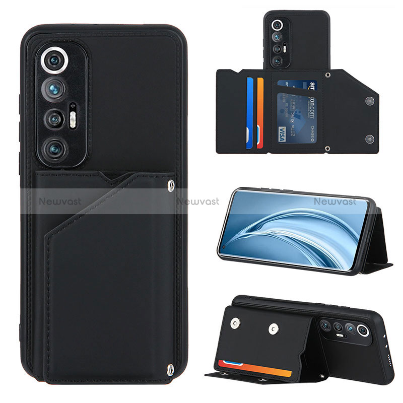 Soft Luxury Leather Snap On Case Cover Y01B for Xiaomi Mi 10S 5G Black