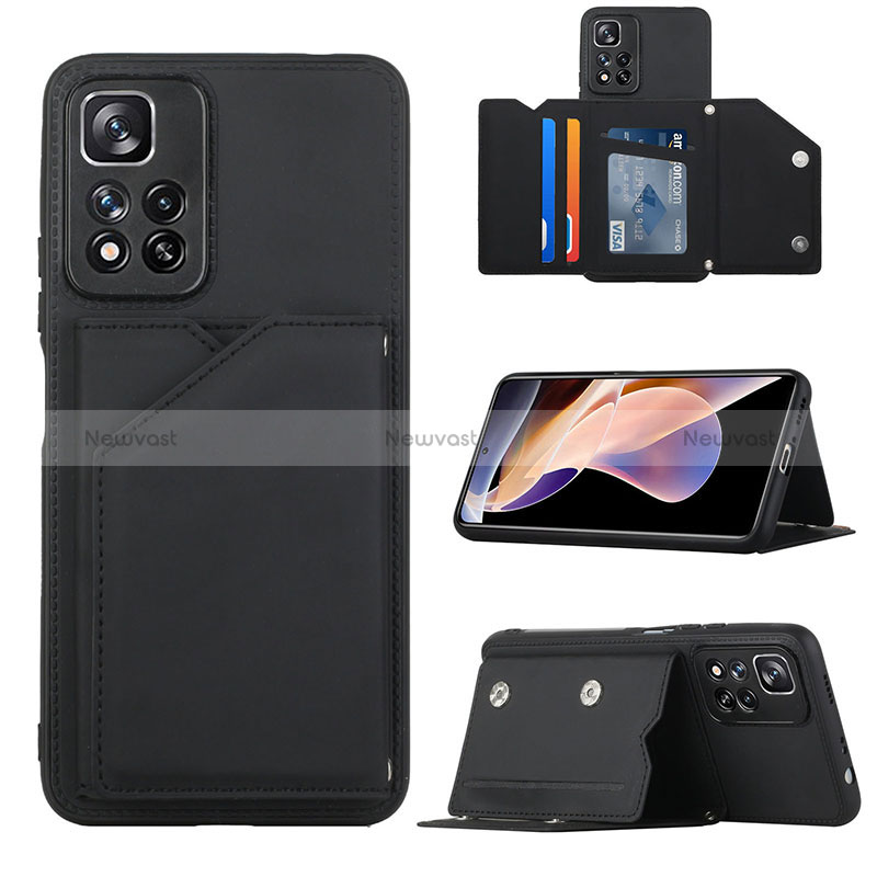 Soft Luxury Leather Snap On Case Cover Y01B for Xiaomi Mi 11i 5G (2022) Black