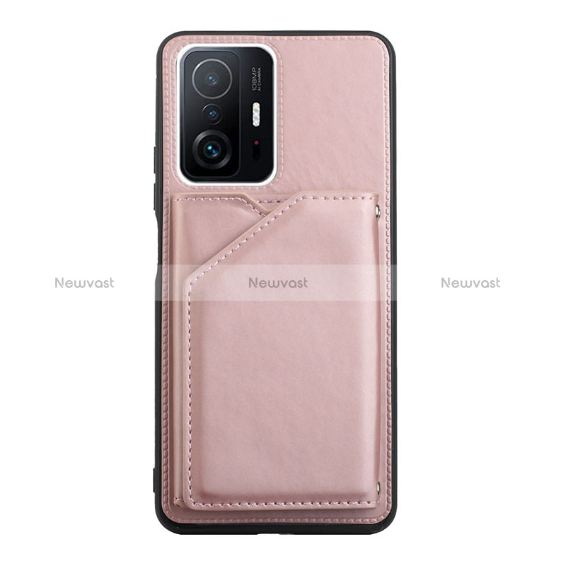 Soft Luxury Leather Snap On Case Cover Y01B for Xiaomi Mi 11T 5G Rose Gold