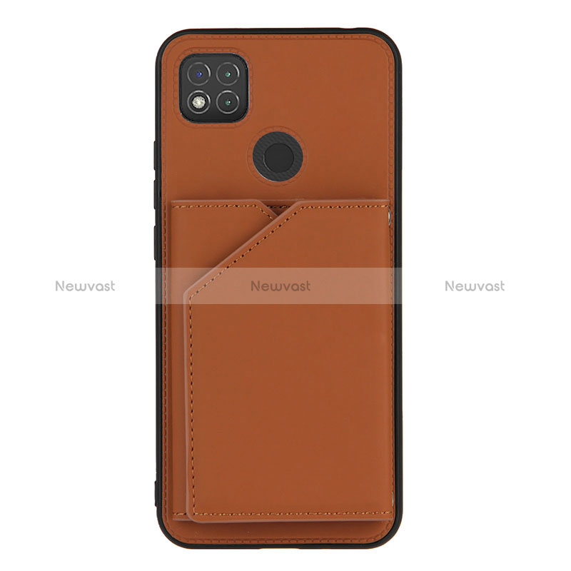 Soft Luxury Leather Snap On Case Cover Y01B for Xiaomi POCO C31 Brown