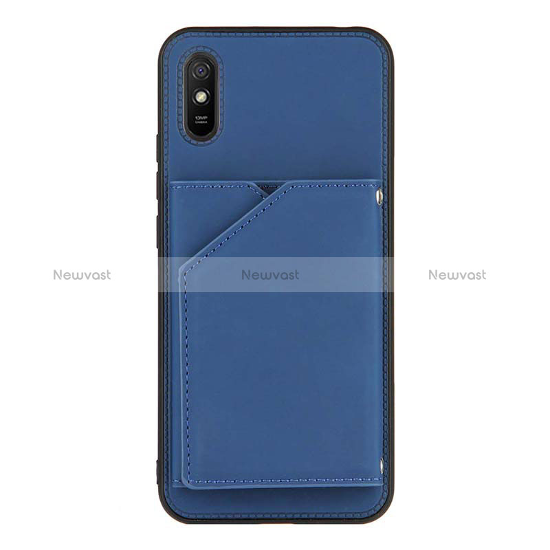 Soft Luxury Leather Snap On Case Cover Y01B for Xiaomi Redmi 9i Blue