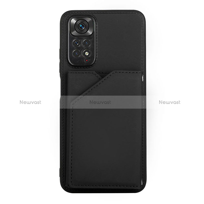 Soft Luxury Leather Snap On Case Cover Y01B for Xiaomi Redmi Note 11 4G (2022) Black