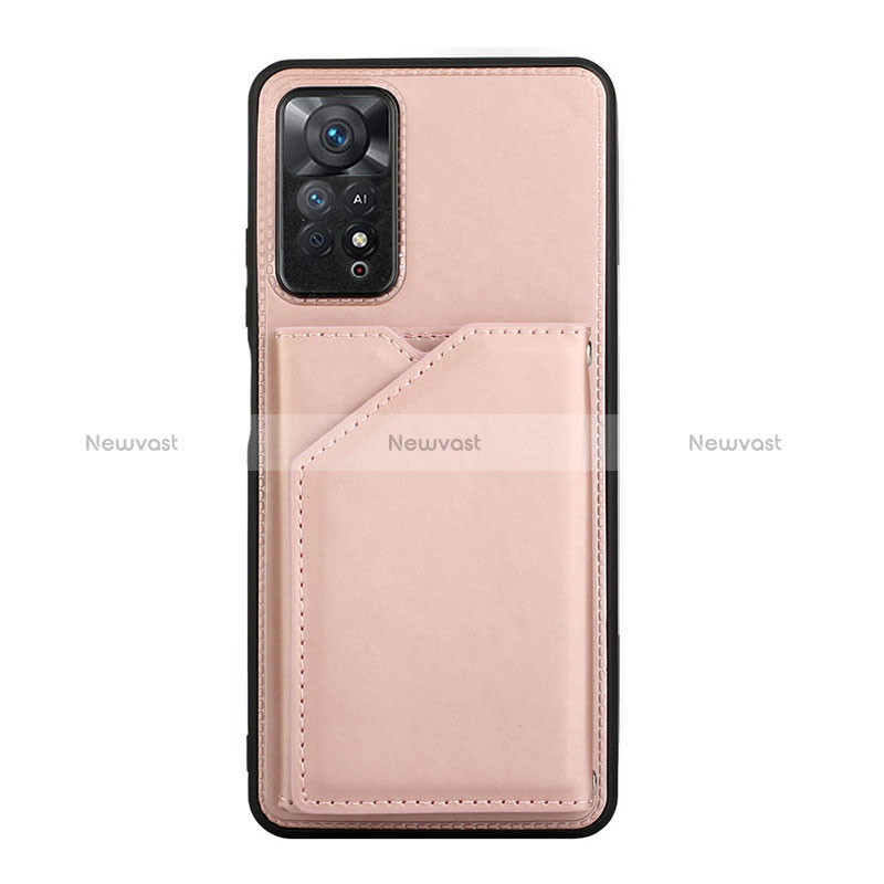 Soft Luxury Leather Snap On Case Cover Y01B for Xiaomi Redmi Note 11 Pro 5G Rose Gold