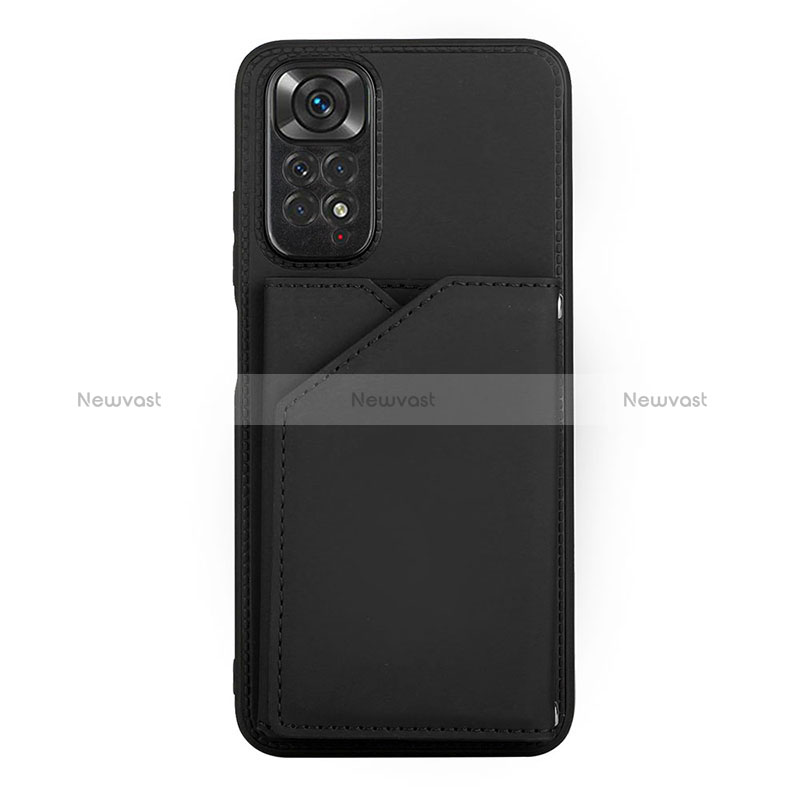 Soft Luxury Leather Snap On Case Cover Y01B for Xiaomi Redmi Note 11S 4G Black