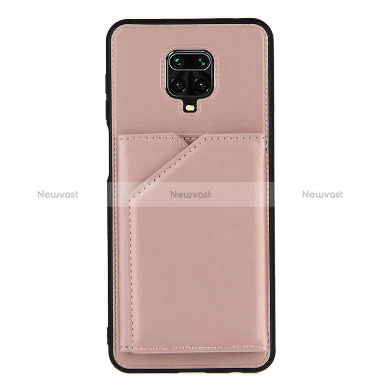 Soft Luxury Leather Snap On Case Cover Y01B for Xiaomi Redmi Note 9 Pro Max Rose Gold