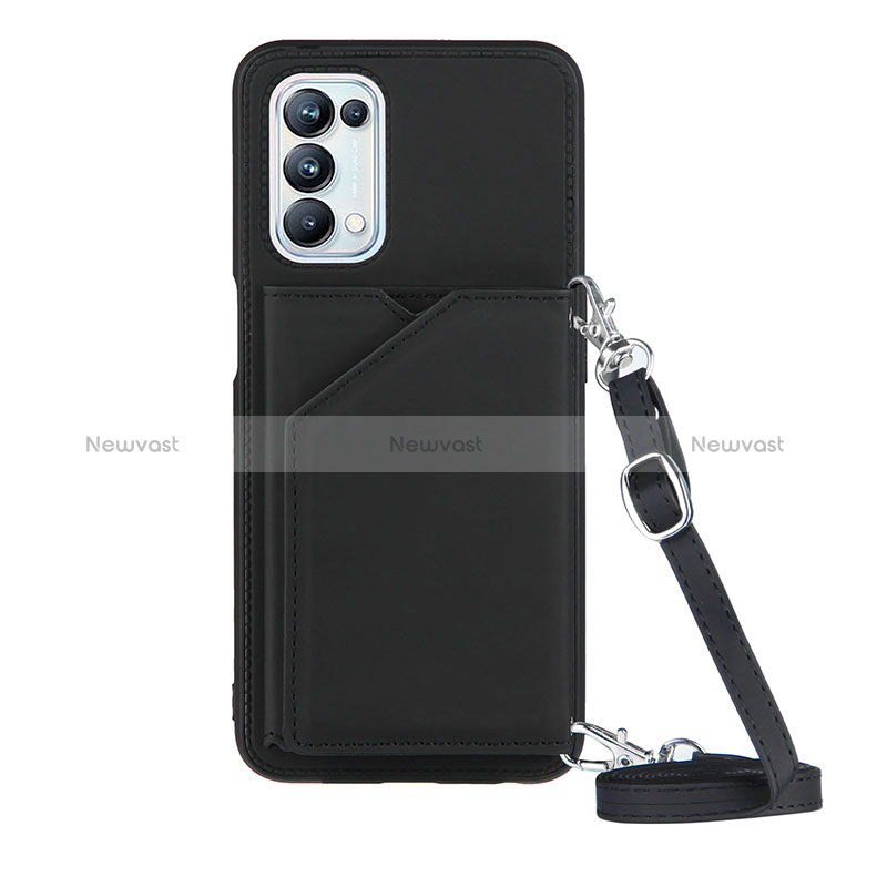 Soft Luxury Leather Snap On Case Cover Y02B for Oppo A54 5G Black