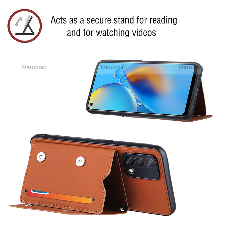 Soft Luxury Leather Snap On Case Cover Y02B for Oppo A74 4G