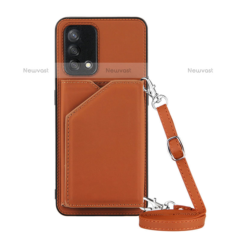 Soft Luxury Leather Snap On Case Cover Y02B for Oppo A74 4G Brown