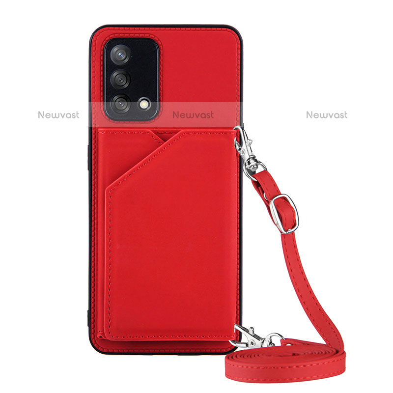 Soft Luxury Leather Snap On Case Cover Y02B for Oppo A74 4G Red