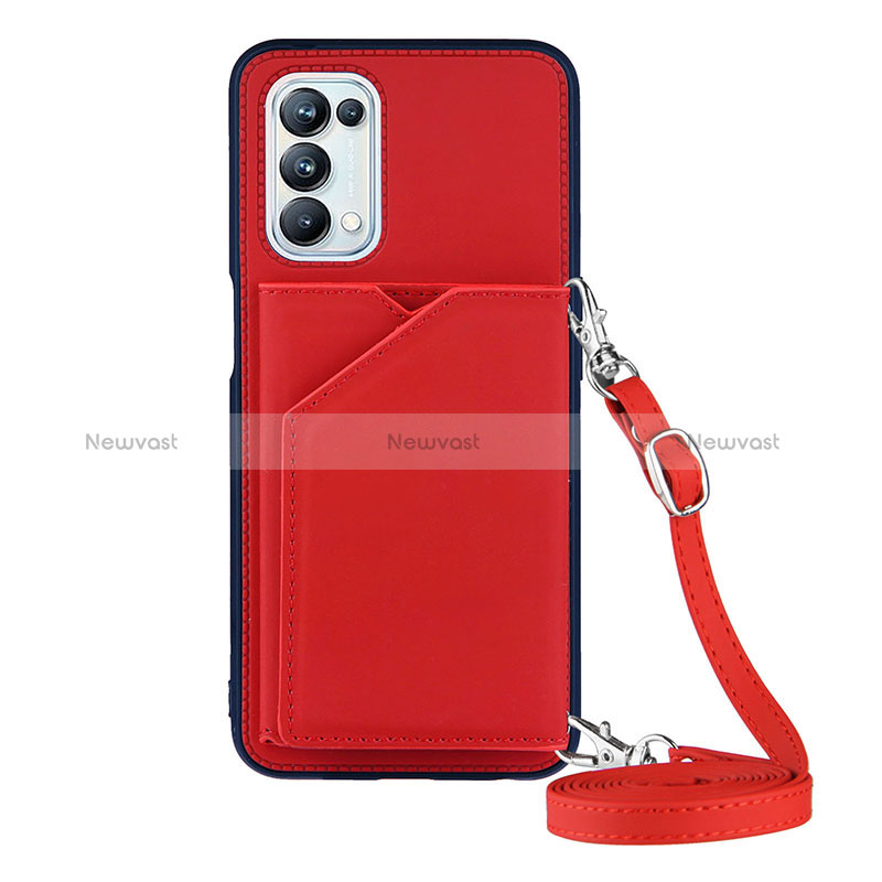 Soft Luxury Leather Snap On Case Cover Y02B for Oppo A74 5G Red