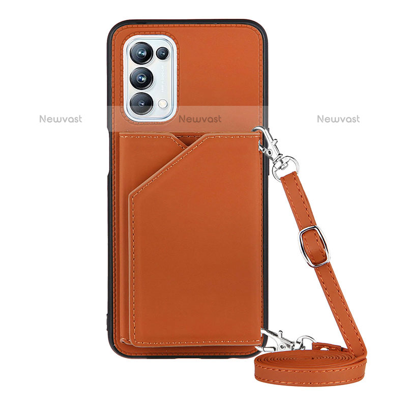 Soft Luxury Leather Snap On Case Cover Y02B for Oppo A93 5G Brown