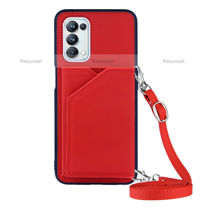 Soft Luxury Leather Snap On Case Cover Y02B for Oppo A93 5G Red