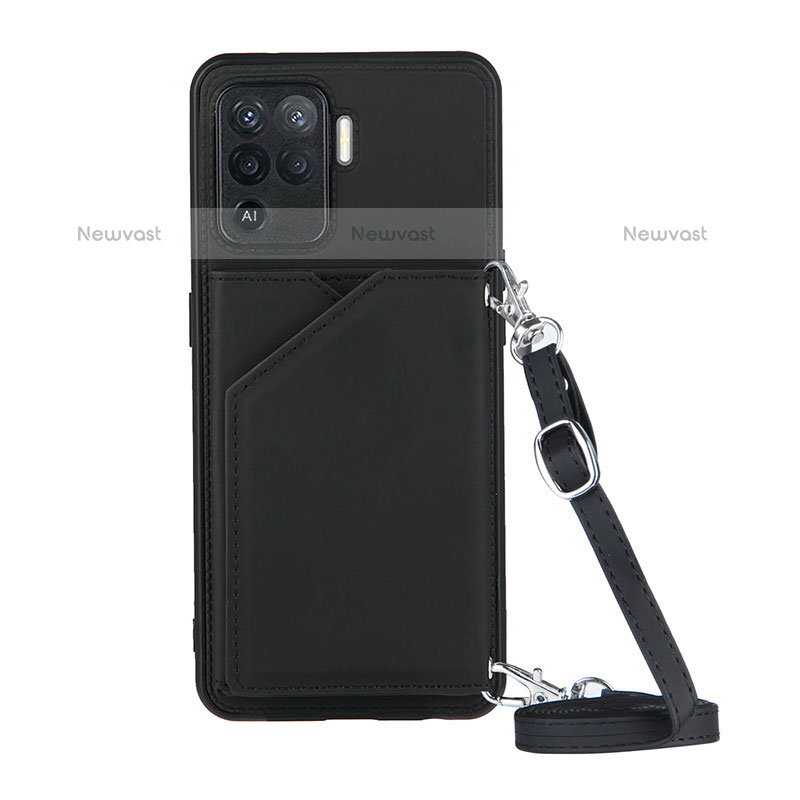 Soft Luxury Leather Snap On Case Cover Y02B for Oppo A94 4G Black