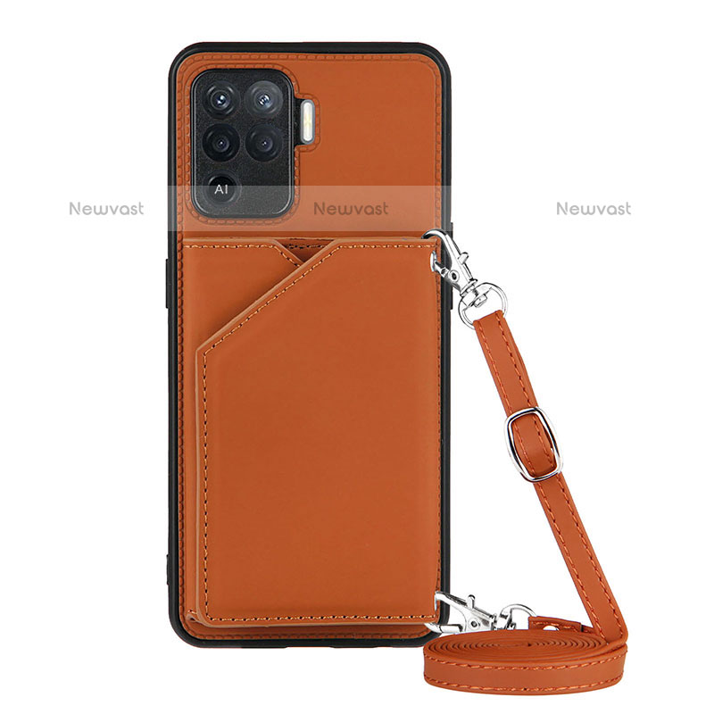 Soft Luxury Leather Snap On Case Cover Y02B for Oppo A94 4G Brown