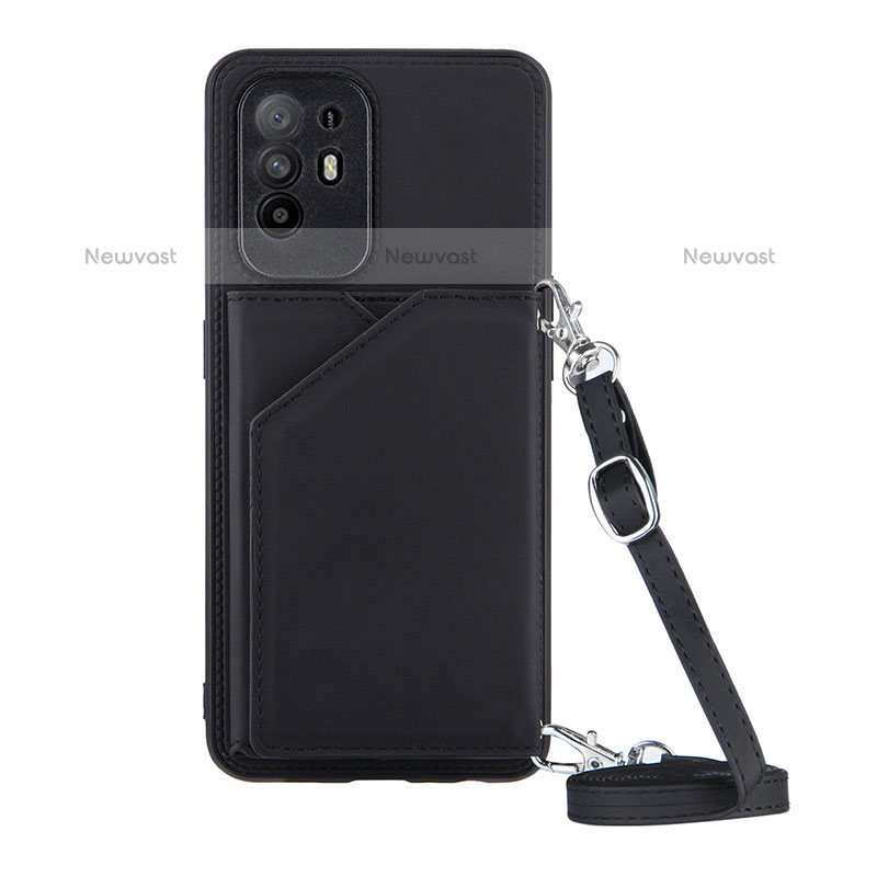 Soft Luxury Leather Snap On Case Cover Y02B for Oppo A94 5G Black