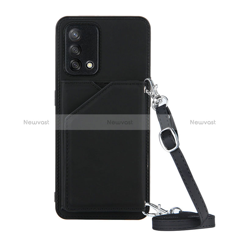 Soft Luxury Leather Snap On Case Cover Y02B for Oppo A95 4G Black