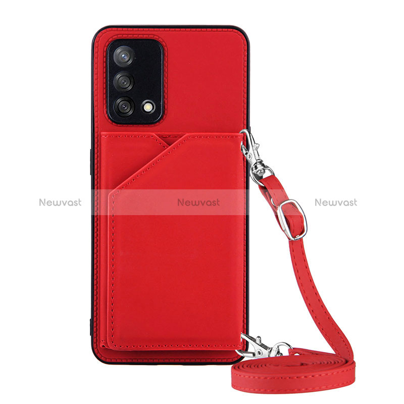 Soft Luxury Leather Snap On Case Cover Y02B for Oppo A95 4G Red