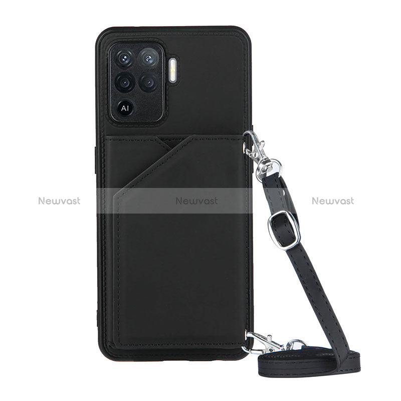 Soft Luxury Leather Snap On Case Cover Y02B for Oppo Reno5 F Black