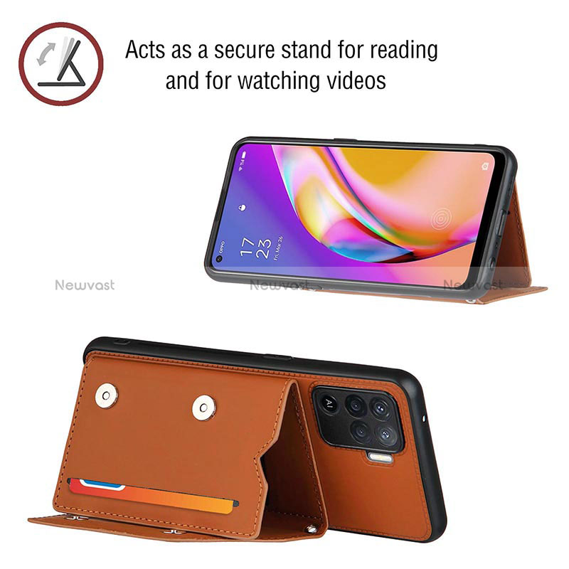 Soft Luxury Leather Snap On Case Cover Y02B for Oppo Reno5 Lite