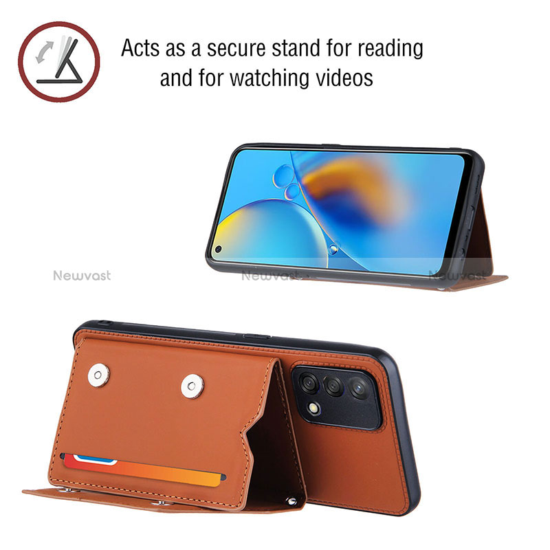 Soft Luxury Leather Snap On Case Cover Y02B for Oppo Reno6 Lite