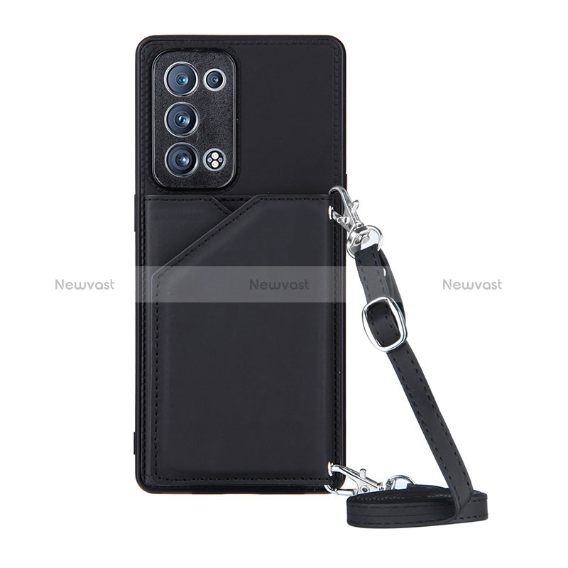 Soft Luxury Leather Snap On Case Cover Y02B for Oppo Reno6 Pro 5G Black