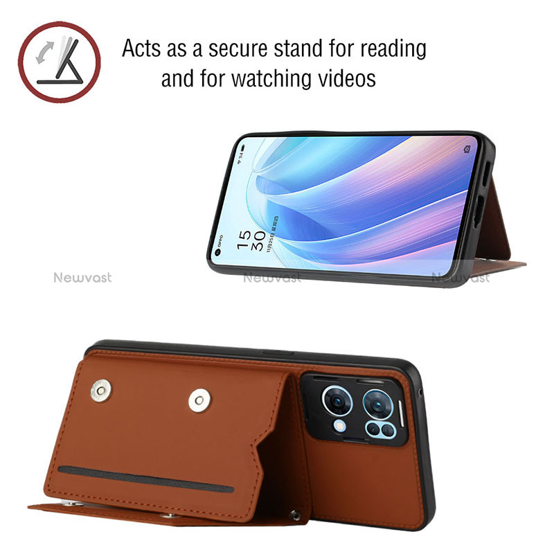 Soft Luxury Leather Snap On Case Cover Y02B for Oppo Reno7 Pro 5G