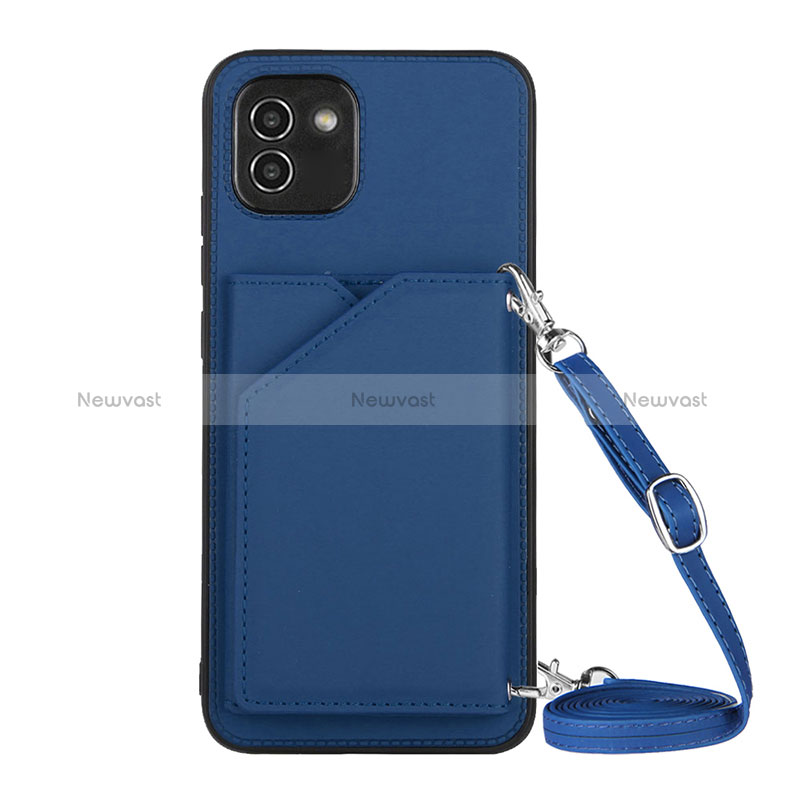 Soft Luxury Leather Snap On Case Cover Y02B for Samsung Galaxy A03