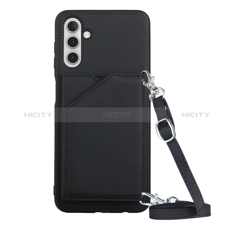 Soft Luxury Leather Snap On Case Cover Y02B for Samsung Galaxy A04s Black