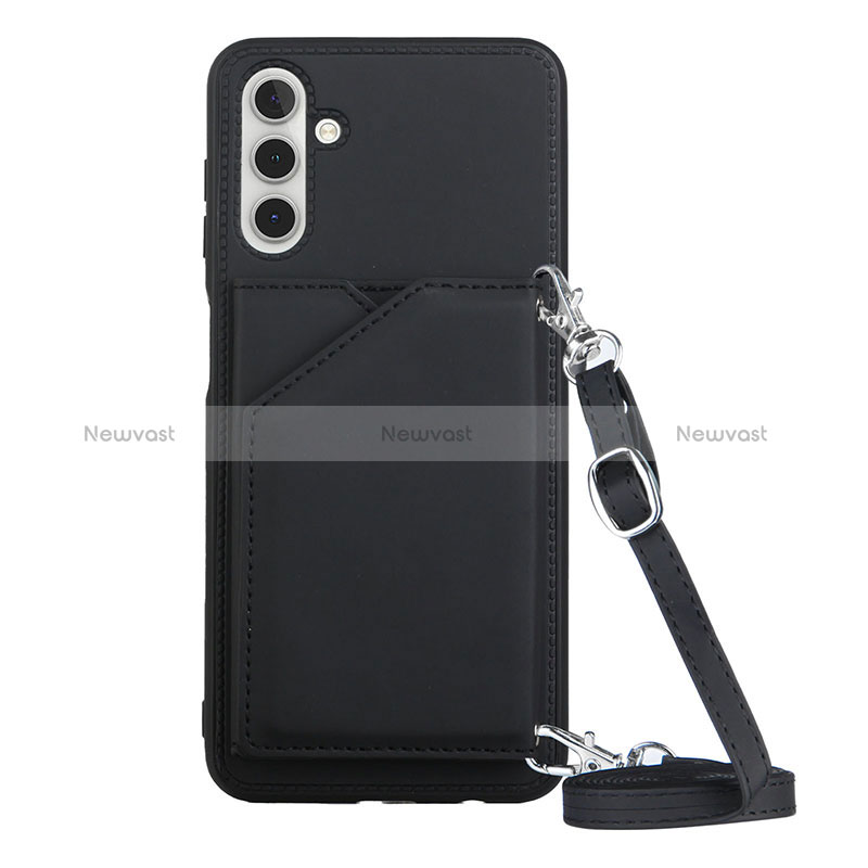Soft Luxury Leather Snap On Case Cover Y02B for Samsung Galaxy A13 5G Black