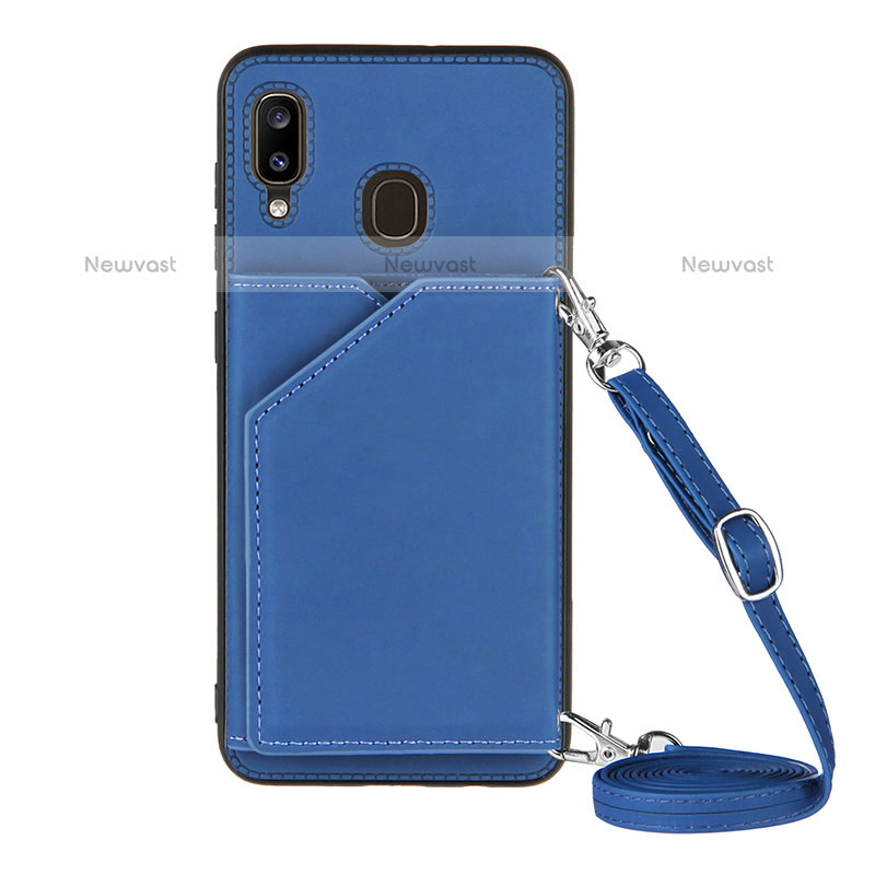 Soft Luxury Leather Snap On Case Cover Y02B for Samsung Galaxy A20