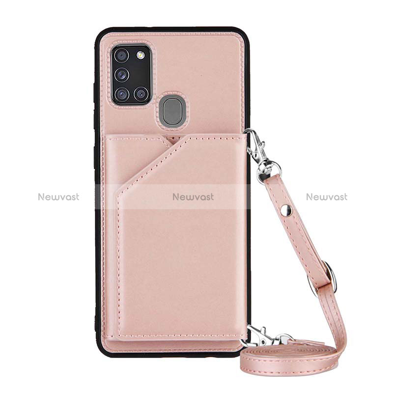 Soft Luxury Leather Snap On Case Cover Y02B for Samsung Galaxy A21s