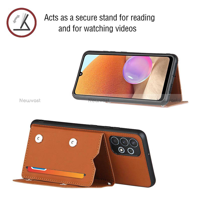 Soft Luxury Leather Snap On Case Cover Y02B for Samsung Galaxy A32 5G