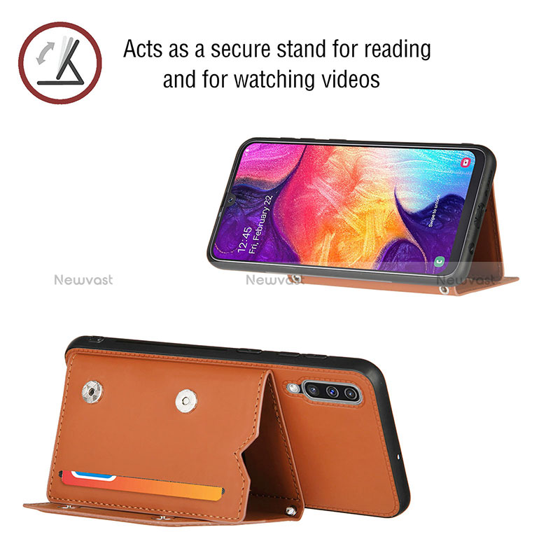 Soft Luxury Leather Snap On Case Cover Y02B for Samsung Galaxy A50