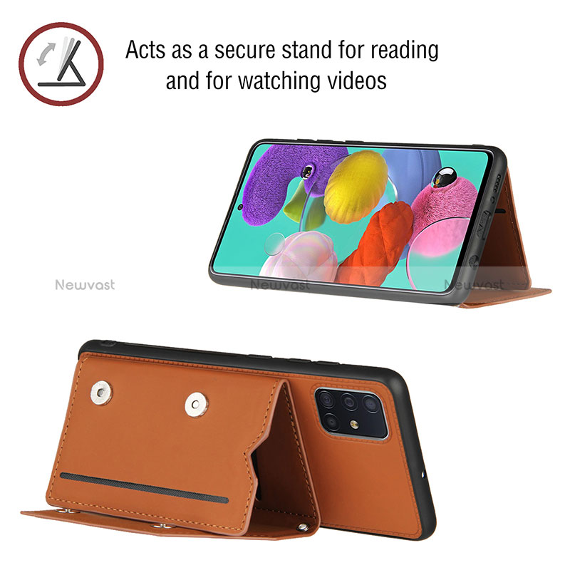 Soft Luxury Leather Snap On Case Cover Y02B for Samsung Galaxy A51 5G