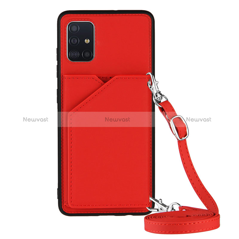 Soft Luxury Leather Snap On Case Cover Y02B for Samsung Galaxy A51 5G Red