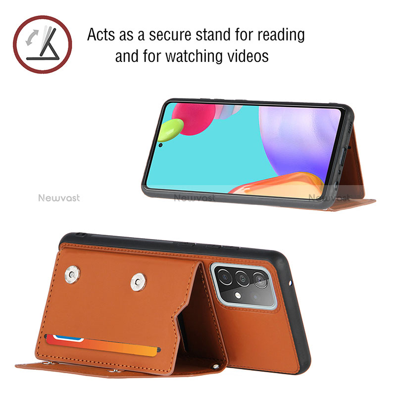 Soft Luxury Leather Snap On Case Cover Y02B for Samsung Galaxy A52 4G