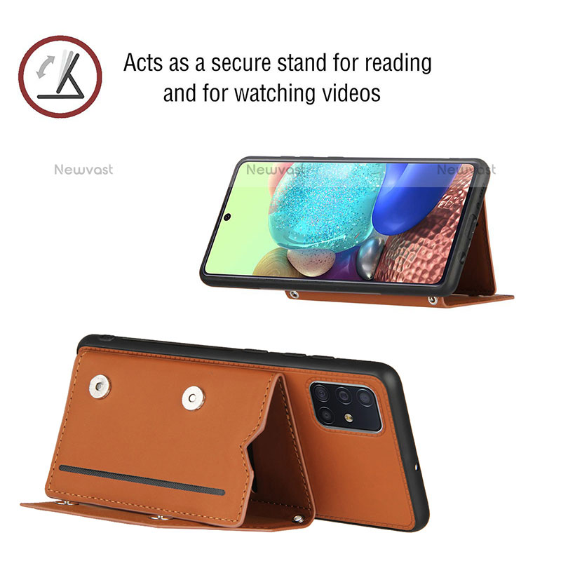 Soft Luxury Leather Snap On Case Cover Y02B for Samsung Galaxy A71 4G A715