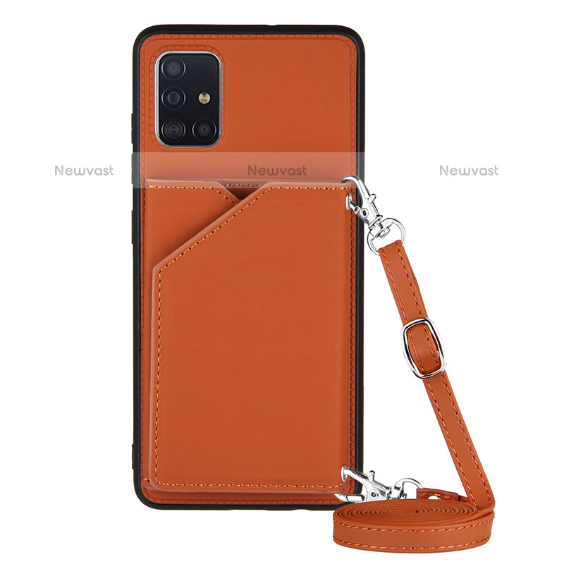 Soft Luxury Leather Snap On Case Cover Y02B for Samsung Galaxy A71 4G A715 Brown