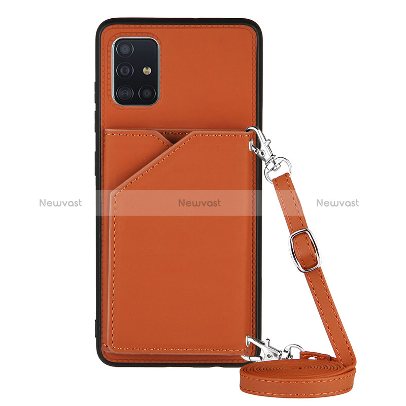Soft Luxury Leather Snap On Case Cover Y02B for Samsung Galaxy A71 5G Brown