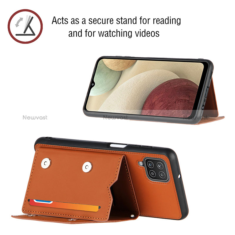 Soft Luxury Leather Snap On Case Cover Y02B for Samsung Galaxy M12