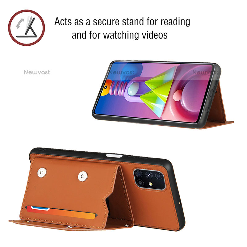 Soft Luxury Leather Snap On Case Cover Y02B for Samsung Galaxy M51