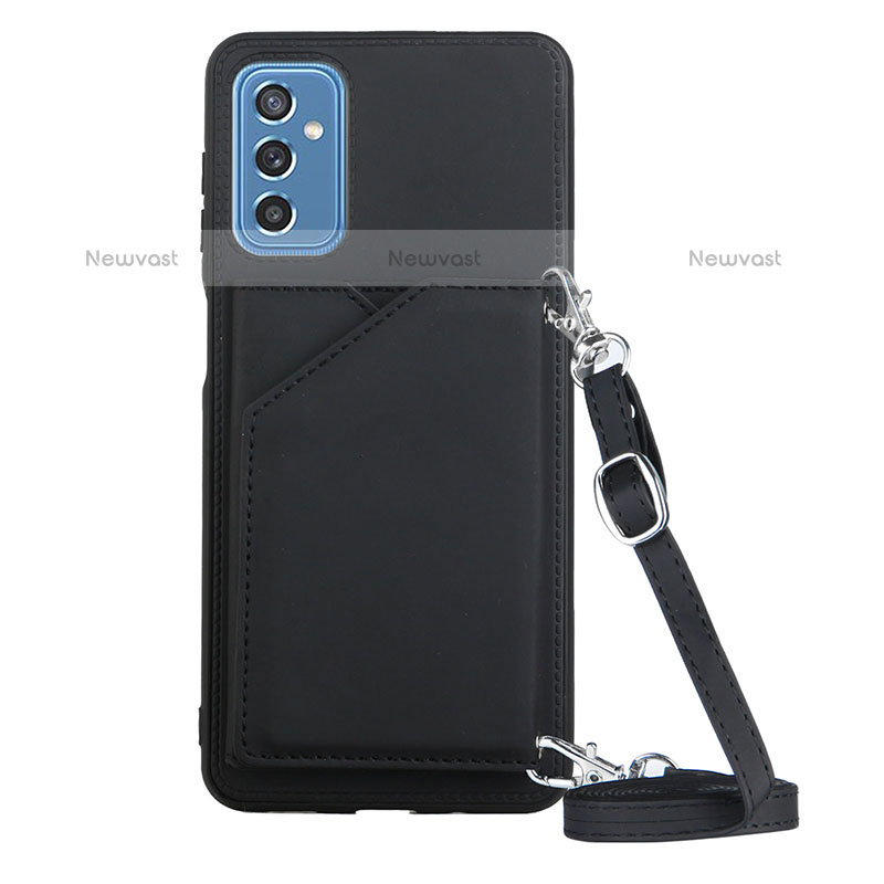 Soft Luxury Leather Snap On Case Cover Y02B for Samsung Galaxy M52 5G Black