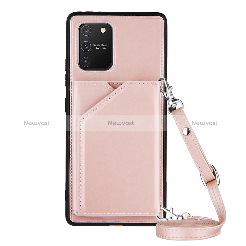 Soft Luxury Leather Snap On Case Cover Y02B for Samsung Galaxy M80S Rose Gold